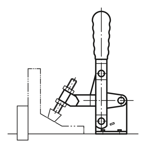 GN 810 Schnellspanner, Stahl, Spannhebel vertikal, mit waagrechtem
