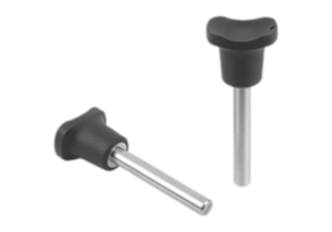 Locking pins, stainless steel with plastic grip and magnetic axial lock
