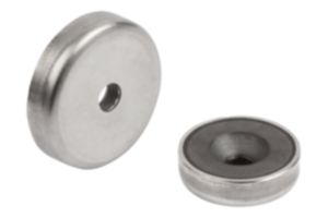 Magnets shallow pot with countersink hard ferrite with stainless-steel housing
