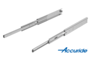 Telescopic slides, steel for side mounting, over-extension, load capacity up to 100 kg