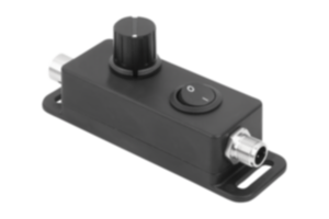 Bediengerät Dimmer 24V DC mit M12 Stecker/Buchse A-kodiert Bediengerät Dimmer 24V DC mit M12 Stecker/Buchse A-kodiert