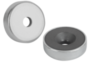 Magnets shallow pot with countersink hard ferrite