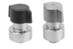 Quarter-turn latches, stainless steel, heavy-duty version with plastic or stainless steel twist knob Quarter-turn latches, stainless steel, heavy-duty version with plastic or stainless steel twist knob